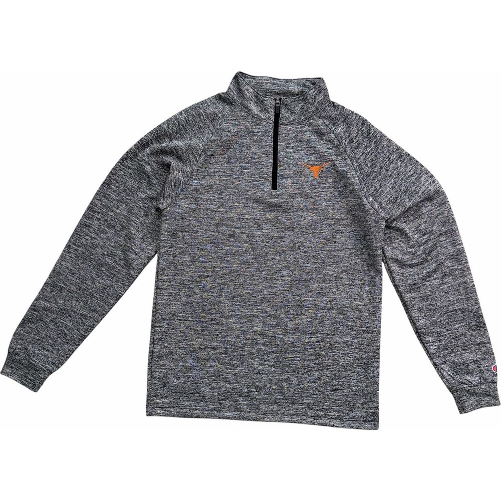 Champion Texas Longhorns‎ Quarter Zip Pullover Small Gray NCAA Sweatshirt